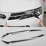 Chrome Headlight front light lamp cover Bezel Trim for Toyota rav4 2013 2014
