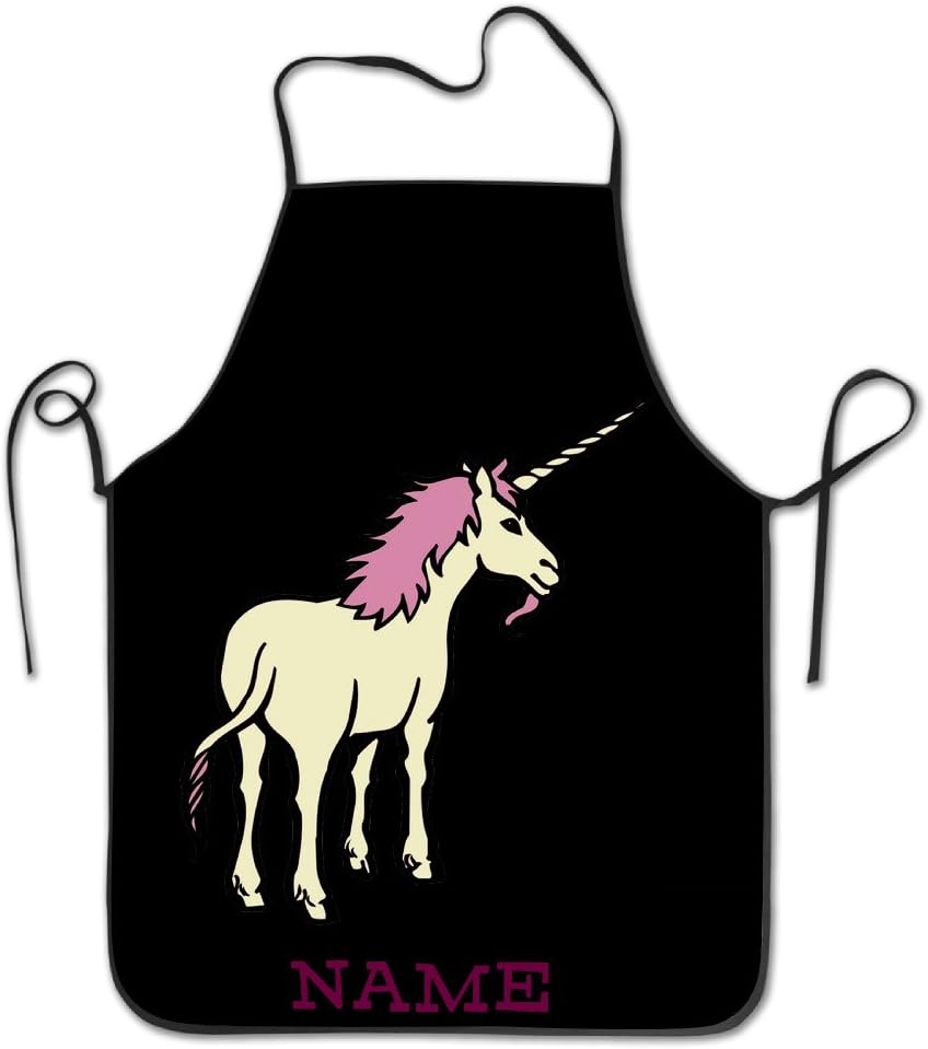 Personalized Unicorn Chef Kitchen Apron Cooking Black