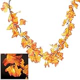 Autumn Leaves Lighted Garland - Wreaths and Floral Decorations
