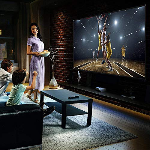 Outdoor Projector Screen, HUKOER 100 Inch 16:9 Portable Projector Screen Foldable Anti-Crease Thick Indoor Outdoor Home 4K HD Movie Screen Support Front Rear Projection