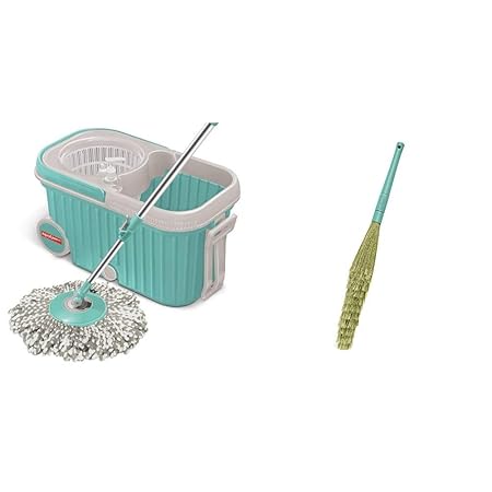 Spotzero by Milton Elite Spin Mop with Bigger Wheels & Auto Fold Handle for 360 Degree Cleaning
