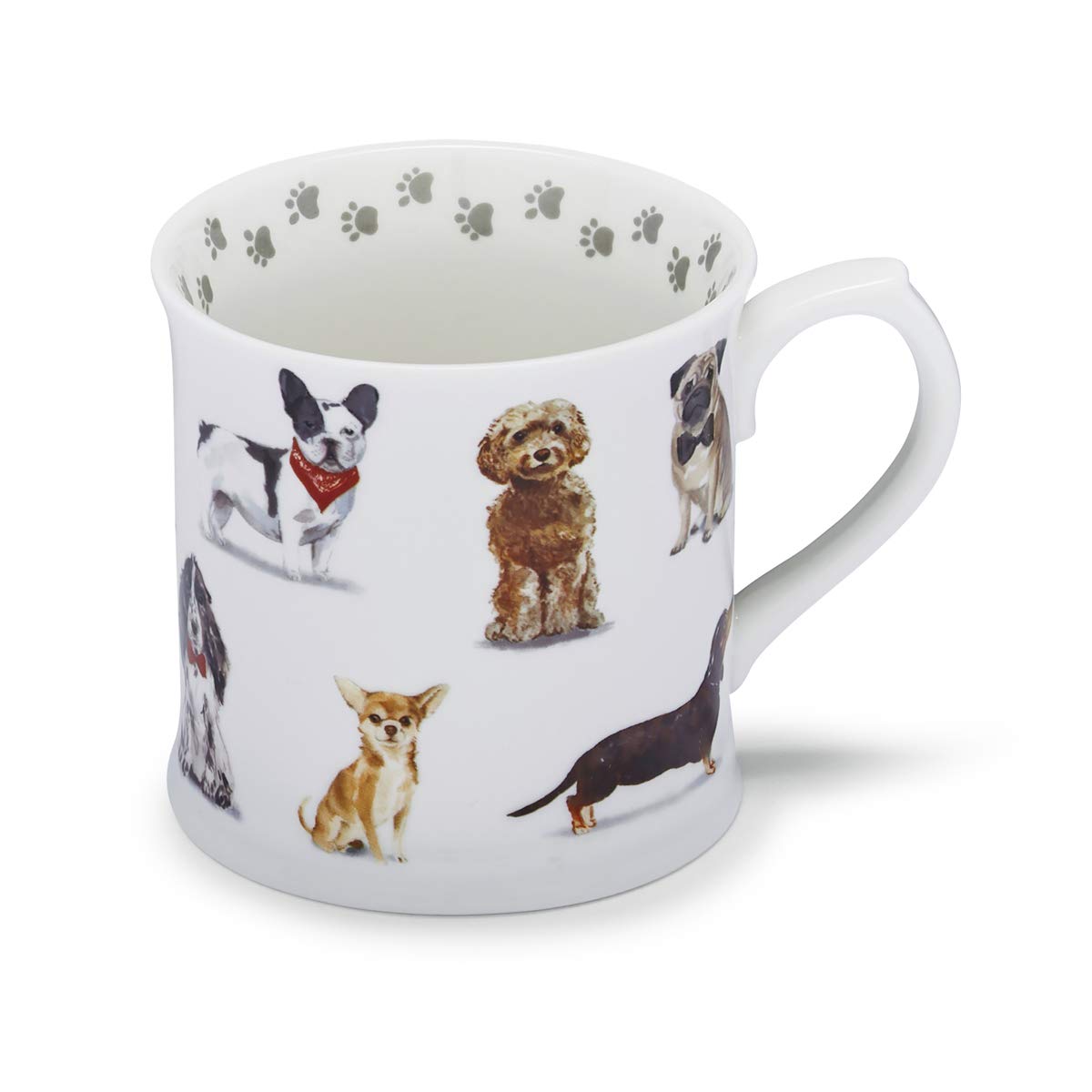 Cooksmart British Designed Tankard Coffee Mug | Ceramic Coffee Mugs for Home or Work | Large Mugs for Hot Drinks | Tea and Coffee Cups - Curious Dogs