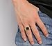 CARTER PAUL Men's Stainless Steel Black Onyx Gold Ring Europe and America Style, Size 13