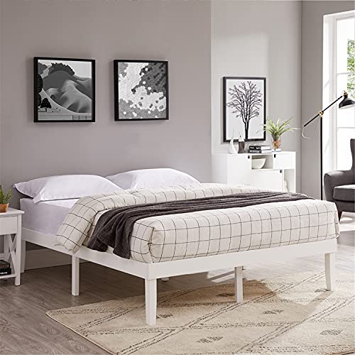Isabella 14 Inch Queen Solid Wood Platform Bed Frame Under 100 with