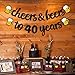 Joymee Cheers & Beers to 40 Years Black Glitter Banner for 40th Birthday Wedding Anniversary Party Supplies Decorations - PRESTRUNG