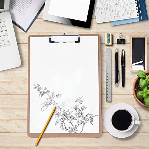 image for SUNEE Clipboard Low Profile Clip, Letter Size Hardboard (30 Pack), Lig