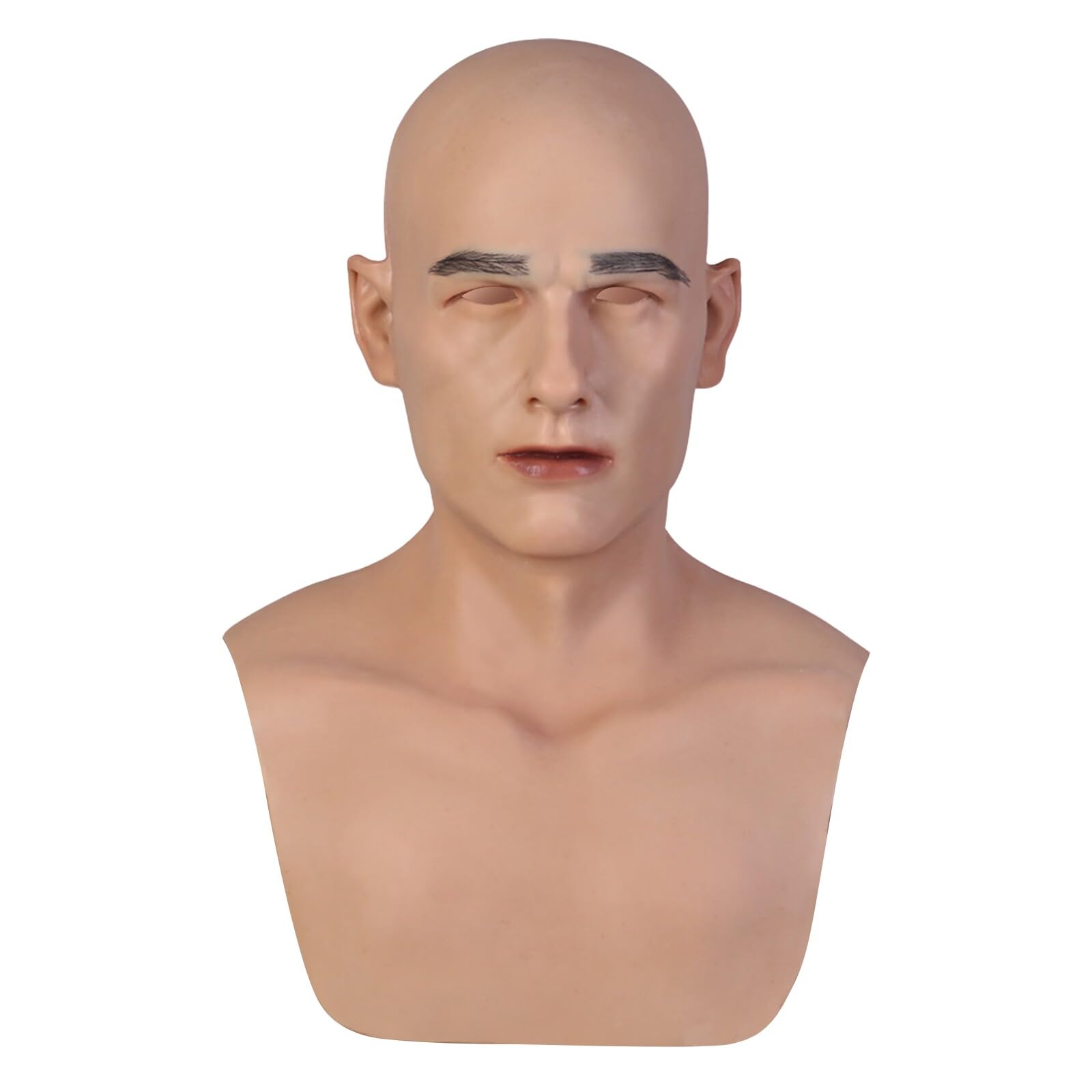 CRRCLSY Handsome Silicone Mask Lifelike Male Face for Halloween Cosplay Crossdressers Transgender (Tan)