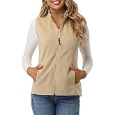 Fuinloth Women's Fleece Vest, Polar Soft Sleeveless Classic Fit with Zip up Pockets