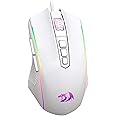 Redragon Gaming Mouse, Wired White Mouse with RGB Backlit, 8000 DPI Adjustable, PC Gaming Mice with 9 Programmable Macro Buttons & Fire Button, PC Gaming Mouse for Windows/Mac, White