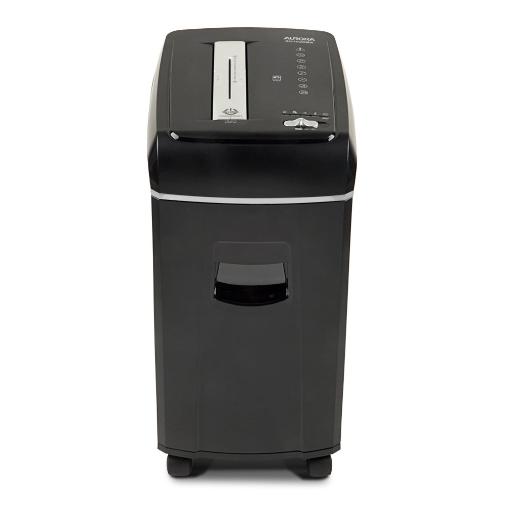 Aurora AU1020MA High-Security 10-Sheet Micro-Cut Paper, CD and Credit Card Shredder with Pullout Basket
