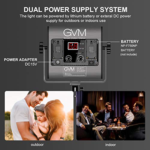 GVM-560-LED-Video-Light-Dimmable-Bi-Color-Photography-Lighting-with-APP-Control-Video-Lighting-Kit-for-YouTube-Outdoor-Studio-2-Packs-Led-Panel-Light-2300K-6800K-CRI-97