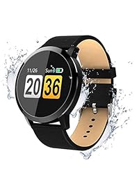 OUKITEL W1 inteligente reloj, visualización táctil de, Bluetooth pulsera Análisis podómetro monitoreo de sueño Monitor de frecuencia cardíaca Tracker presión arterial Monitoreo largo tiempo de espera para Android y iOS Smartphones, Negro