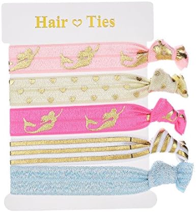 Daisyu Girl Hair Tie Favor Elastic Unicorn Hair Ties Party Favors (mermaid/A)
