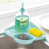 Kitchen Sink Suction Holder, Pretty Handy Sink Caddy for Sponges, Scrubbers, Soap, Kitchen Soap and Sponge Holder for Cleaning Brush - A Must Have for Kitchen and Bathroom (Blue)