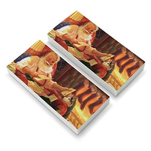 Christmas Holiday Dear Santa Reading Letters Eraser Set of 2