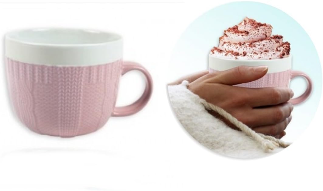 Large Mug Soup Mug Giant Mug Set Winter Warmer Soup Cup Soup Coffee Cups stoneware Mugs Hot Cocoa Mugs 22oz Mugs Perfect for Large Cups of Tea Coffee & Soup in the Winter (Pink)