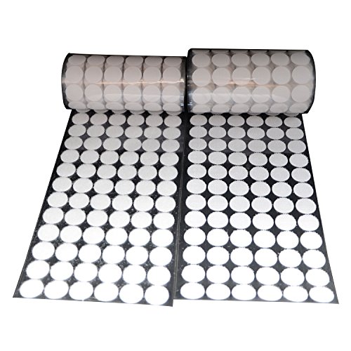 Vkey 720pcs ( 360Pair Sets) 16mm Diameter Sticky Back Coins Hook & Loop Self Adhesive Dots Tapes (White)