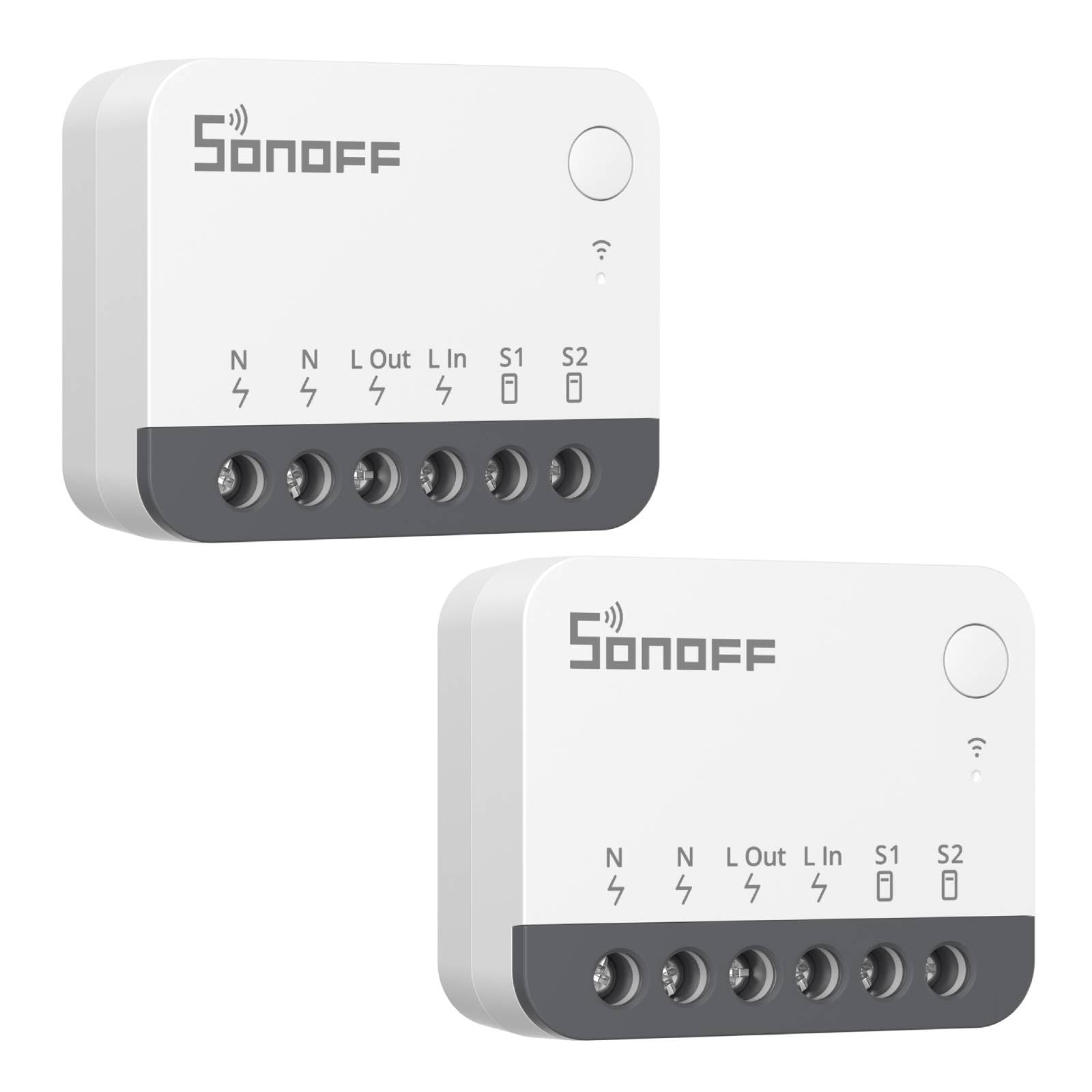 SONOFF ZBMINIR2 Smart Light Switches, ZigBee Mini Smart Switch, 2 Way Control, Compatible with Alexa, Google Home and SONOFF Hub, ZigBee 3.0 Gateway Hub Required, Neutral Wire Required, 2 PACK