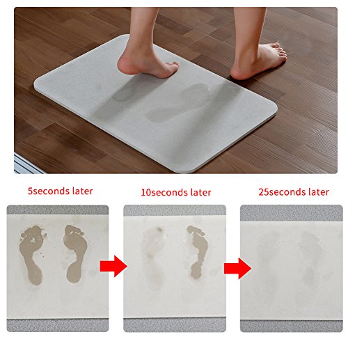 Marbrasse Bath Mat, Absorbent Diatomaceous Earth, Japanese Design