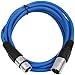 SEISMIC AUDIO - SAXLX-10 - 10' Blue XLR Male to XLR Female Patch Cable - Balanced - 10 Foot Patch Cord