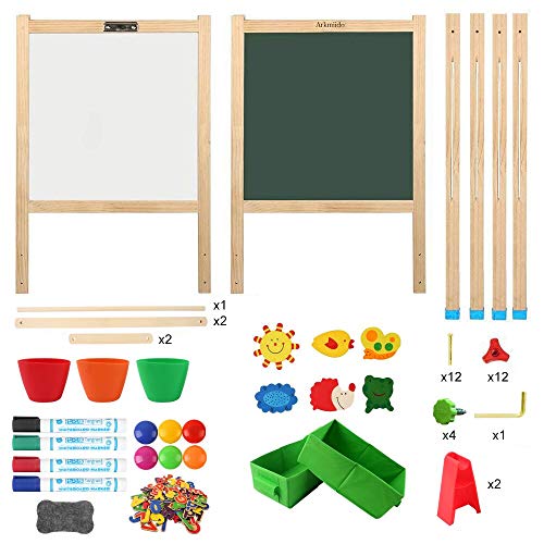 1 Arkmiido+Double+Sided+Whiteboard+Chalkboard+Accessories