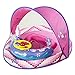 SwimSchool Lil' Mermaid Fabric Baby Boat, Splash and Play Activity Center, Extra-Wide Inflatable Pool Float with Canopy UFP50, 6 to 24 Months, Pink
