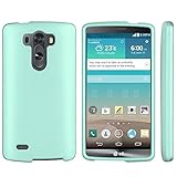 Aqua Mint Green Protective Hard Snap-On Cover Case + Atom LED Keychain Flashlight for LG G3 Vigor