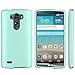 Aqua Mint Green Protective Hard Snap-On Cover Case + Atom LED Keychain Flashlight for LG G3 Vigor