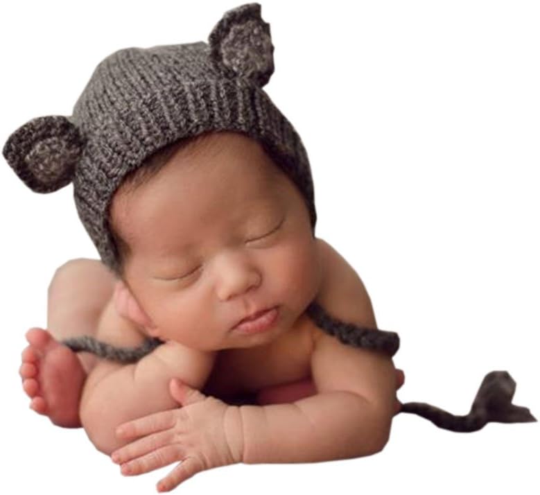 Newborn Baby Knit Costume Outfits Photography Props Animal Little Fox Hat