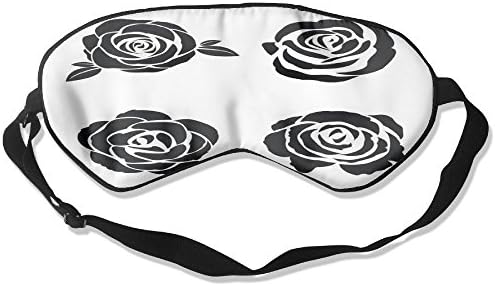 Black Silhouette Rose Set Pure Silk Sleep Mask Reusable Cold Improves Sleep Edema Eye Tiredness