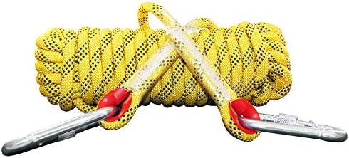 Outdoor Climbing Rope 10M(32ft) Rock Climbing Rope, Fire Rescue And Escape Equipment Caving Abseiling Rope … (Yellow, 10)
