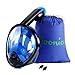 Wonice Snorkel Mask Full Face for Adults and Kids,Dry Top System Safe Breathing,180°Panoramic View Anti-Fog Anti-Leak,with Camera Mount Snorkeling & Swimming Mask
