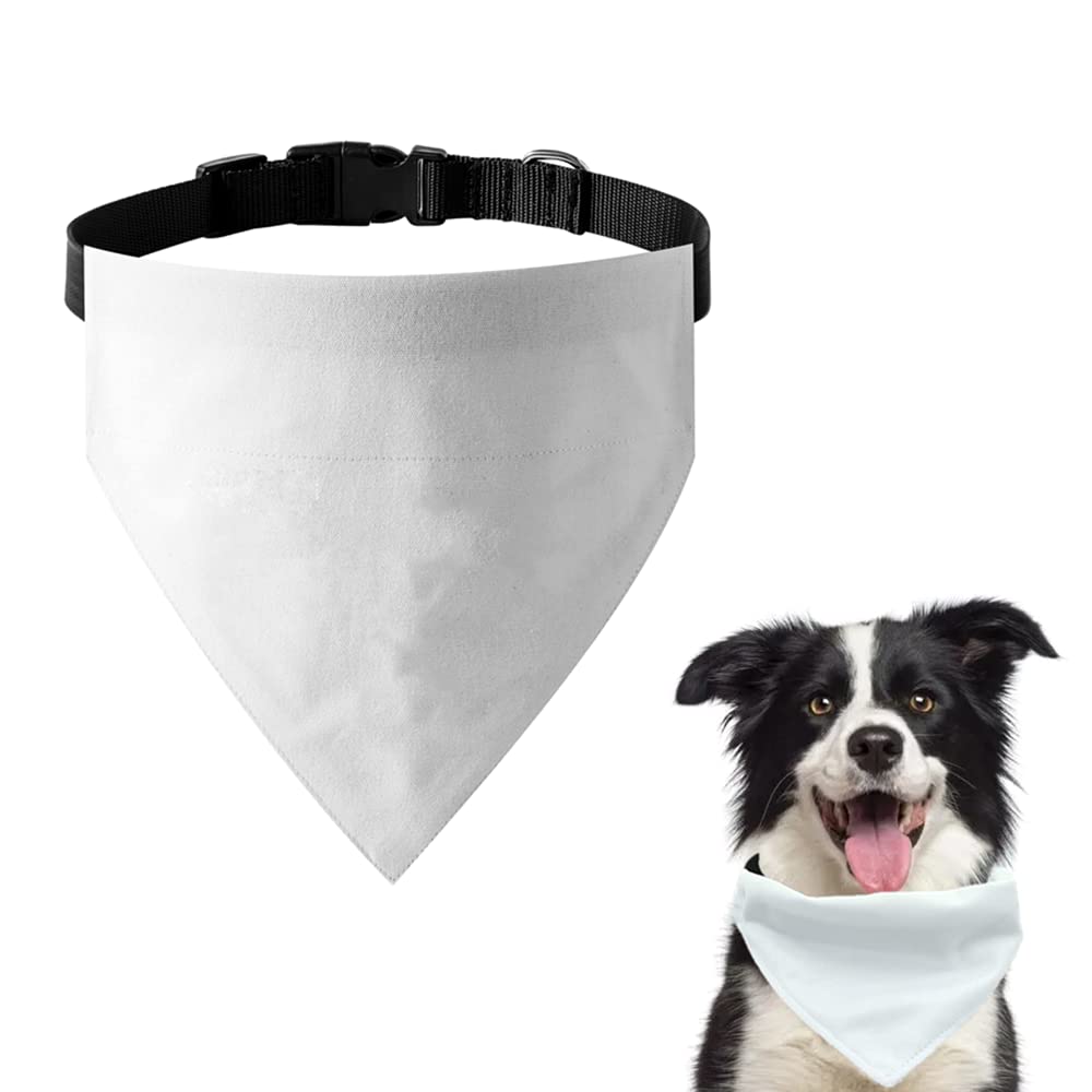 Dog Bandana with Adjustable Buckle Blank Dog Bandanas with D-Ring Double Sided Pet Triangle Scarf Bibs for Small Medium Dogs Puppy Accessories DIY Graffiti