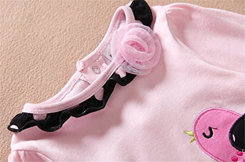 Mud Kingdom Toddler Girls Cute Chick Outfits Pink Tops and Pants Sets 18M