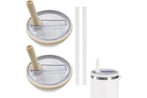 HWHIEUAIK 2 Pack 40 oz Tumbler Flip Straw Lid Replacement fit for Stanley Quencher, Spill Proof Splash Resistant Tumbler Lids,Reusable Leak Proof Tumbler Cover for Stanley Cup Accessories