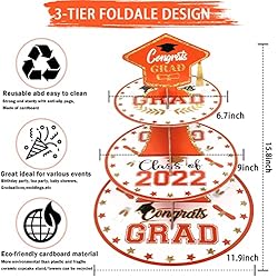 2-Set Class of 2022 Orange Black 3-Tier Graduation