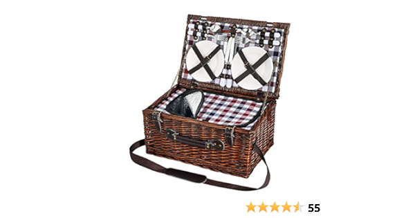 Cilio 155259 Varese Cesta de picnic marrón oscuro 4 personas ...