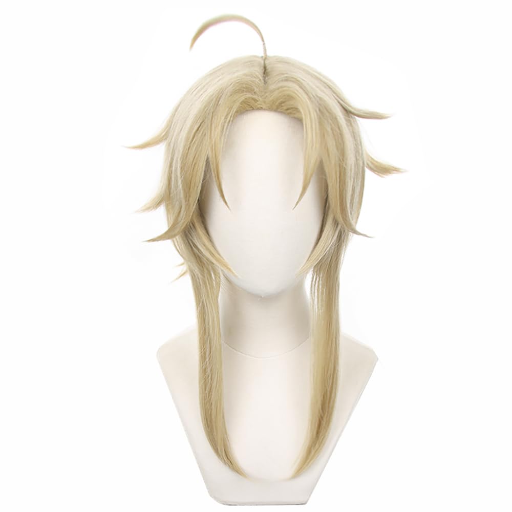 Anime Cosplay Wig for Game Honkai Star Rail Yanqing Cosplay Wig Light Brown Ponytail Hair Hair for Women and Girls with Free Wig Cap