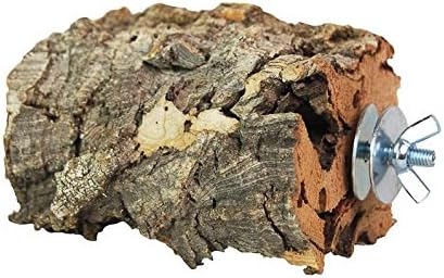 XL Cork Pick Stone for Birds and Rodents Natural Cork Pecking Stone (Natural Cork Bark) for Chewing and Gnawing Cork Bark Bird Accessories & Toys for Bird and Rodents. high-quality stainless steel fixing material