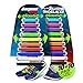 Diagonal One No Tie Shoelaces for Snickers, Converse, and Casual Footwear – 16 Slip On Tieless Elastic Silicone Shoe Laces for Adults, Kids, Teenagers, and Seniors