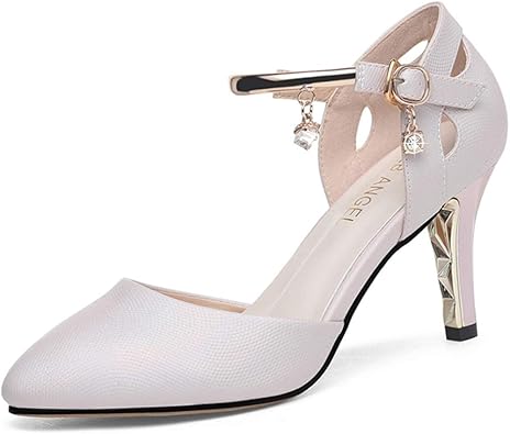 Amazon Co Jp Kg8d パンプス 歩きやすい ストラップ サンダル セパレート レディース 8cm ヒール ポインテッドトゥ ハイヒール おしゃれ シンプル ストラップパンプス ピンヒール フォーマル カジュアル シューズ バッグ