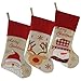 DEJU Christmas Stockings Set of 3, Santa, Snowman & Reindeer, 17