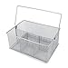 KitchenPlus Condiment and Silverware Caddy, Silver