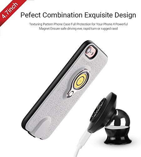 Car Phone Mount,WMTGUBU 2 In 1 Wireless Car Charger Magnetic phone case charger for iPhone 6/6s,iPhone 7,iPhone 8 5V/2A (White)
