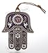 Silver tone Purple Hamsa hand Wall Hanging Lucky Charm CHAI Judaica Kabbalah evil eye