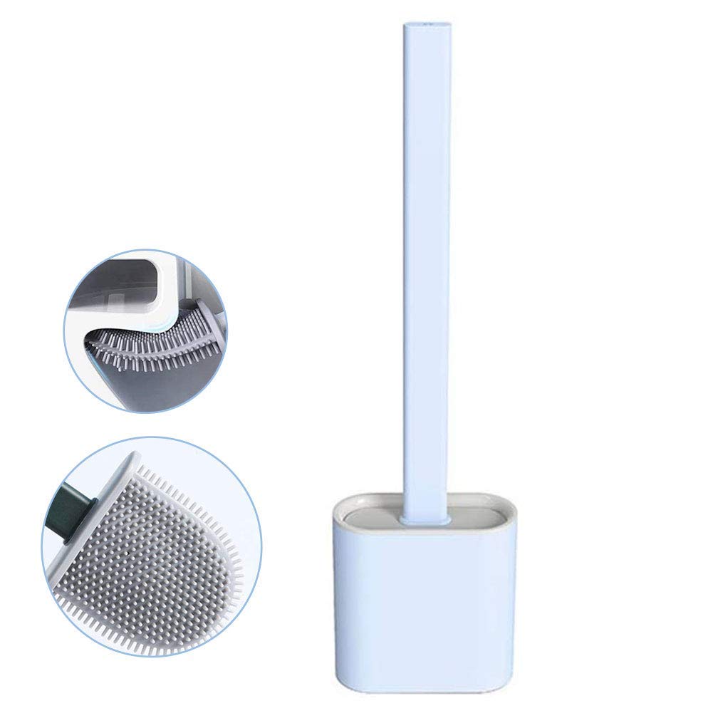 Silicone Flex Toilet Brush with Holder, Deep Cleaner Silicone Toilet