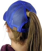 C&C Ponycap Messy High Bun Ponytail Adjustable Mesh Trucker Baseball Cap Hat