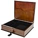 Large Antico Wood Memory Box Organizer in Mahogany Wood Finish With Lock &Key