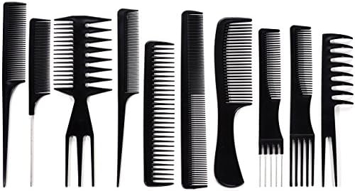 Faletony Jp ヘアカットコーム コームセット ヘアコーム ヘアブラシ カットコーム プロ用 櫛セット 10本セット 美容 理容 くし 散髪 美容師 美容ツール ブラック プラスチック 櫛 流行のアイテム 静電気防止 耐高温 専用 理髪道具