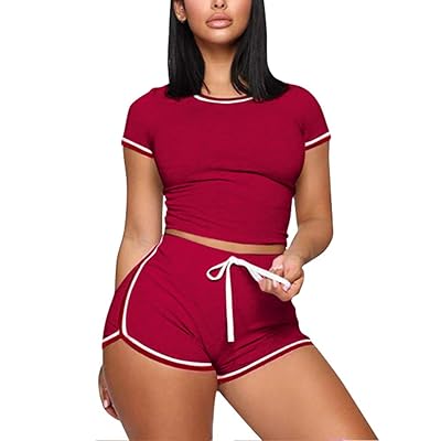 2 piece crop top and shorts set Clearance
